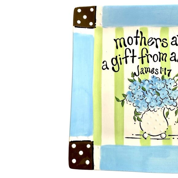 Burton+Burton Decorative Ceramic Scripture Plate – Mothers Are a Gift from Above - Picture 7 of 11